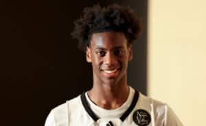 AJ Dybantsa will be moving from Prolific Prep to Utah Prep next season.(Ezra Shaw/Getty Images)