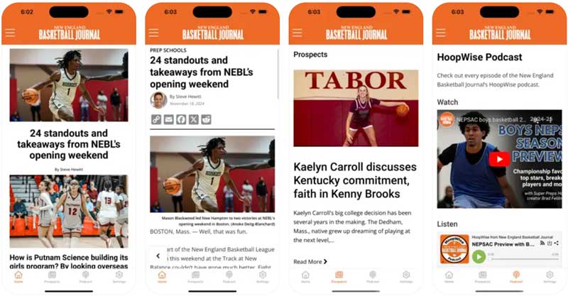 New England Basketball Journal App